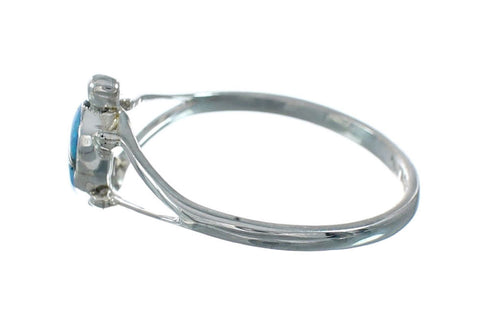 Native American Zuni Opal Sterling Silver Turtle Ring Size 9-3/4 X11133